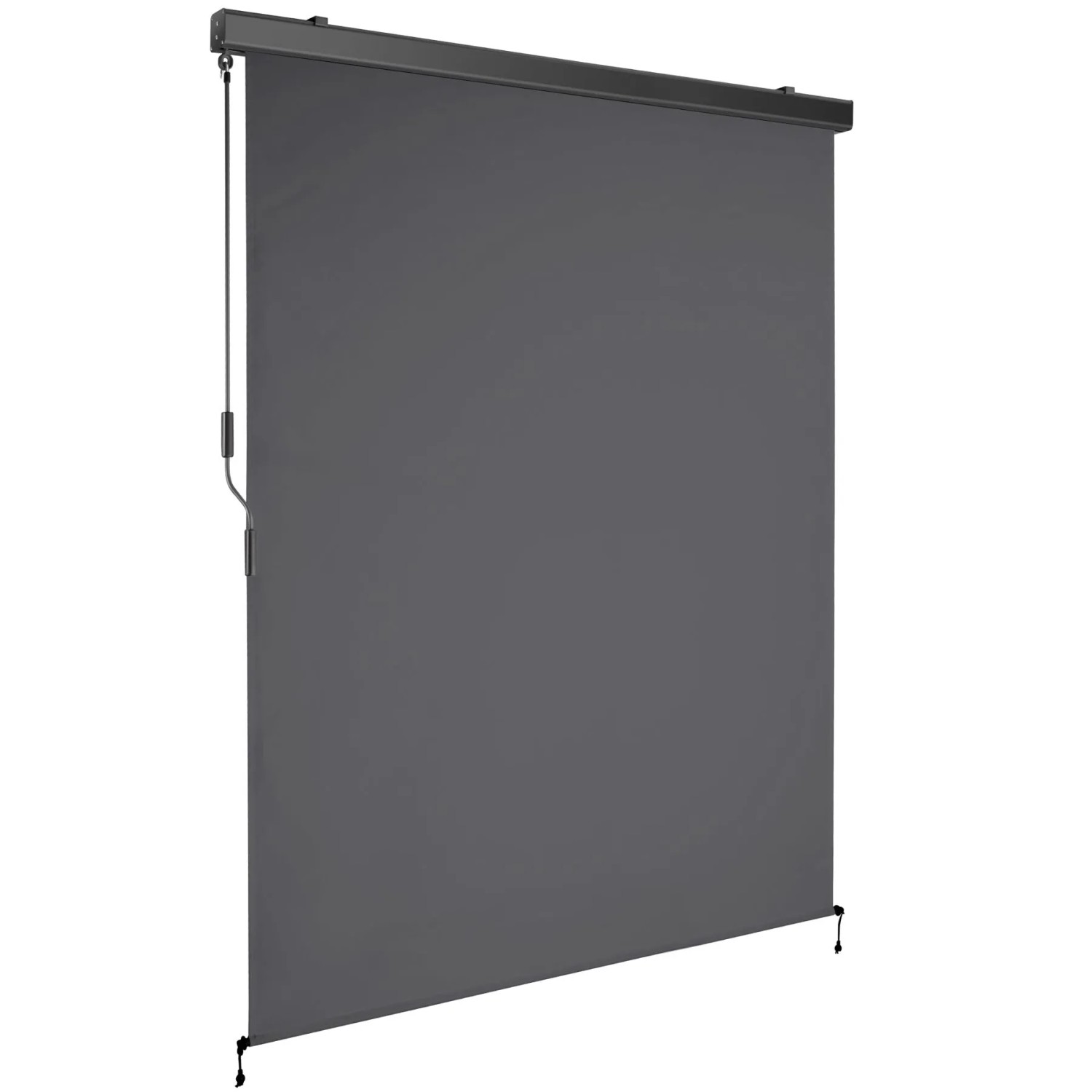 Tectake Senkrechtmarkise Eloise Verschiedene Größen Uv Beständig und Wasserabweisend 140 x 250 cm 10 x 140 x 250 cm Dunkelgrau