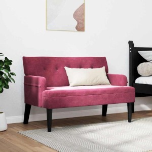 vidaXL Chesterfield Bank Weinrot 112 x 65,5 x 75 cm Samt 42019290
