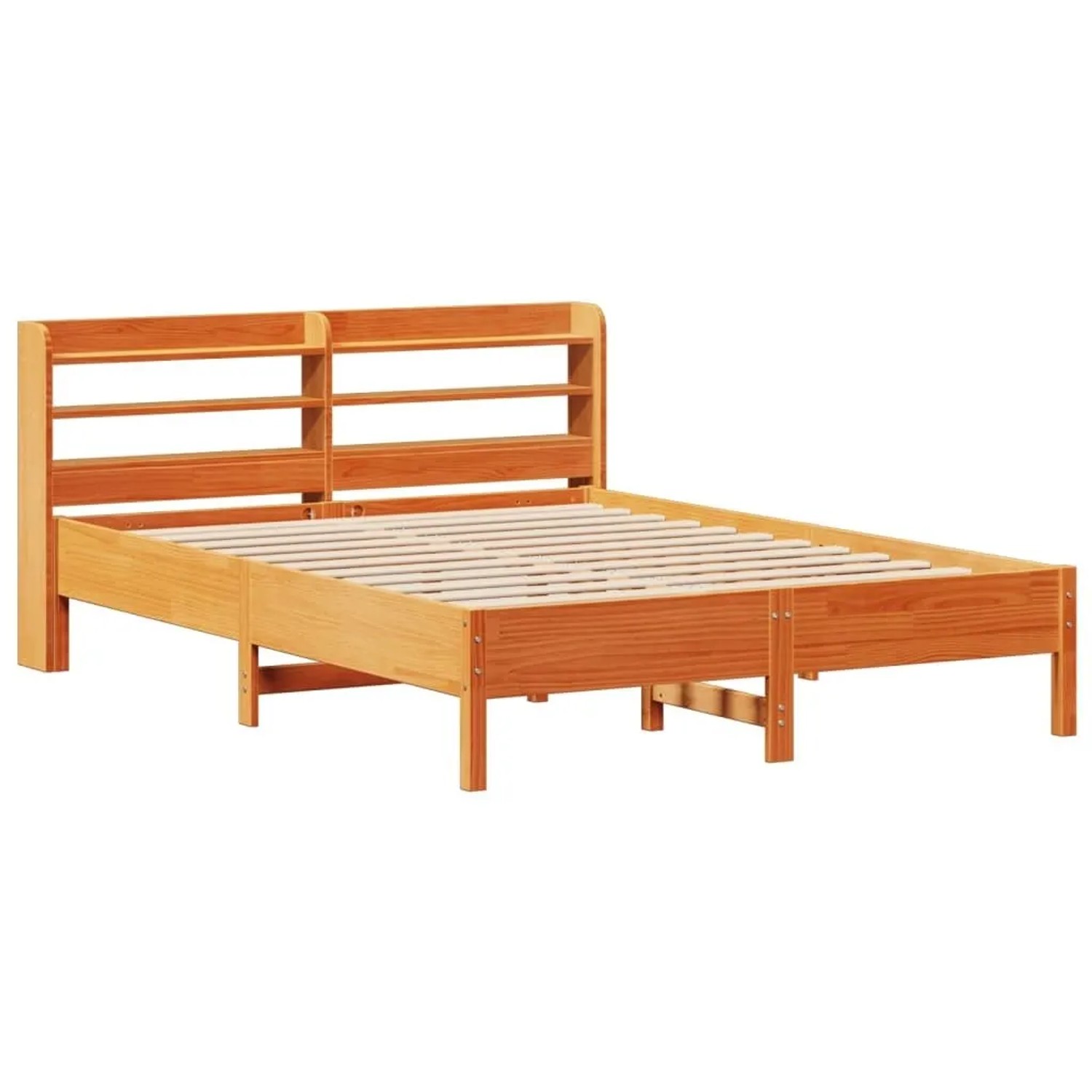 vidaXL Massivholzbett ohne Matratze Wachsbraun 135x190 cm Kiefernholz 33069 günstig online kaufen