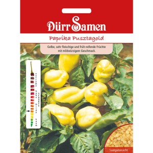 Dürr Samen Paprika Pusztagold: Saatgut für gelbe, milde Paprika.