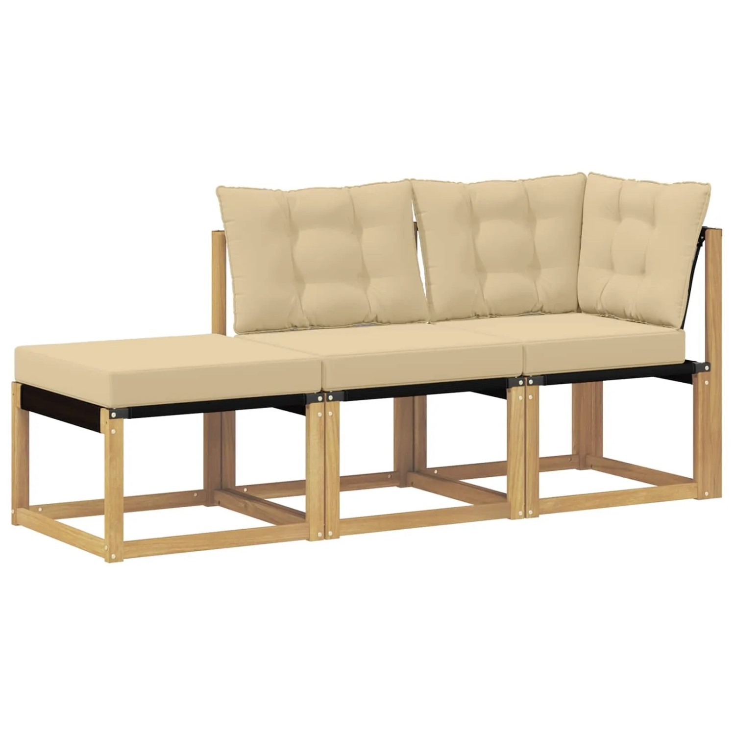 vidaXL Sectional Sofa Einheiten mit Kissen 3 Stück Weiß 901632
