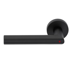 Schwarze Novadoors Türgriffgarnitur Nova Mio Smart2Lock für Innentüren, links.