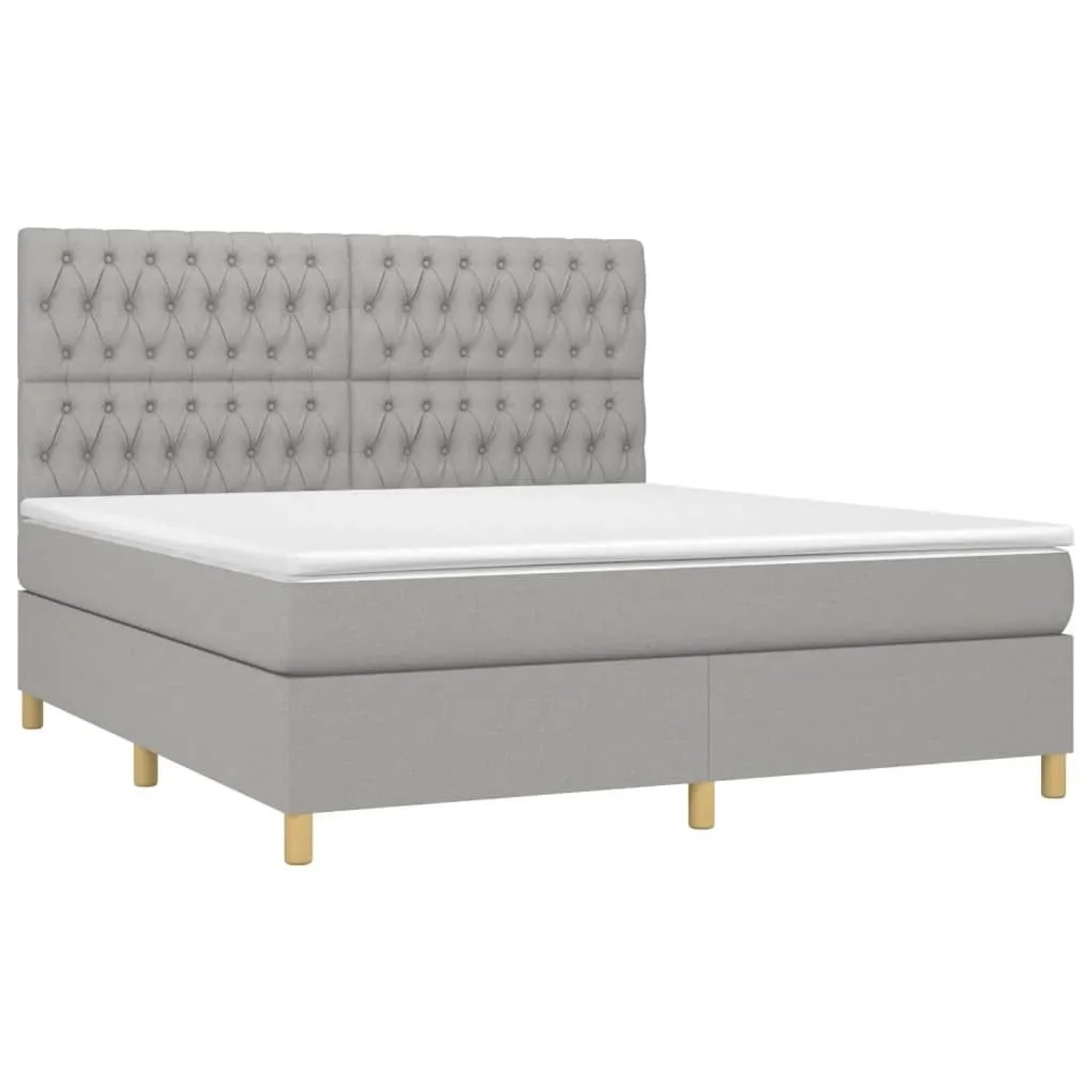vidaXL Boxspringbett mit Matratze Hellgrau 180x200 cm Stoff 3142593 günstig online kaufen