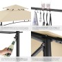 Tectake Grillpavillon Maracaibo, sandfarben, mit Doppeldach, Ablagen und Flaschenöffner.