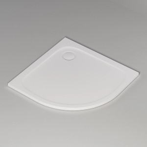 pianura Viertelkreis-Duschwanne Emilia, 90x90 cm, aus Mineralguss mit Eckablauf.