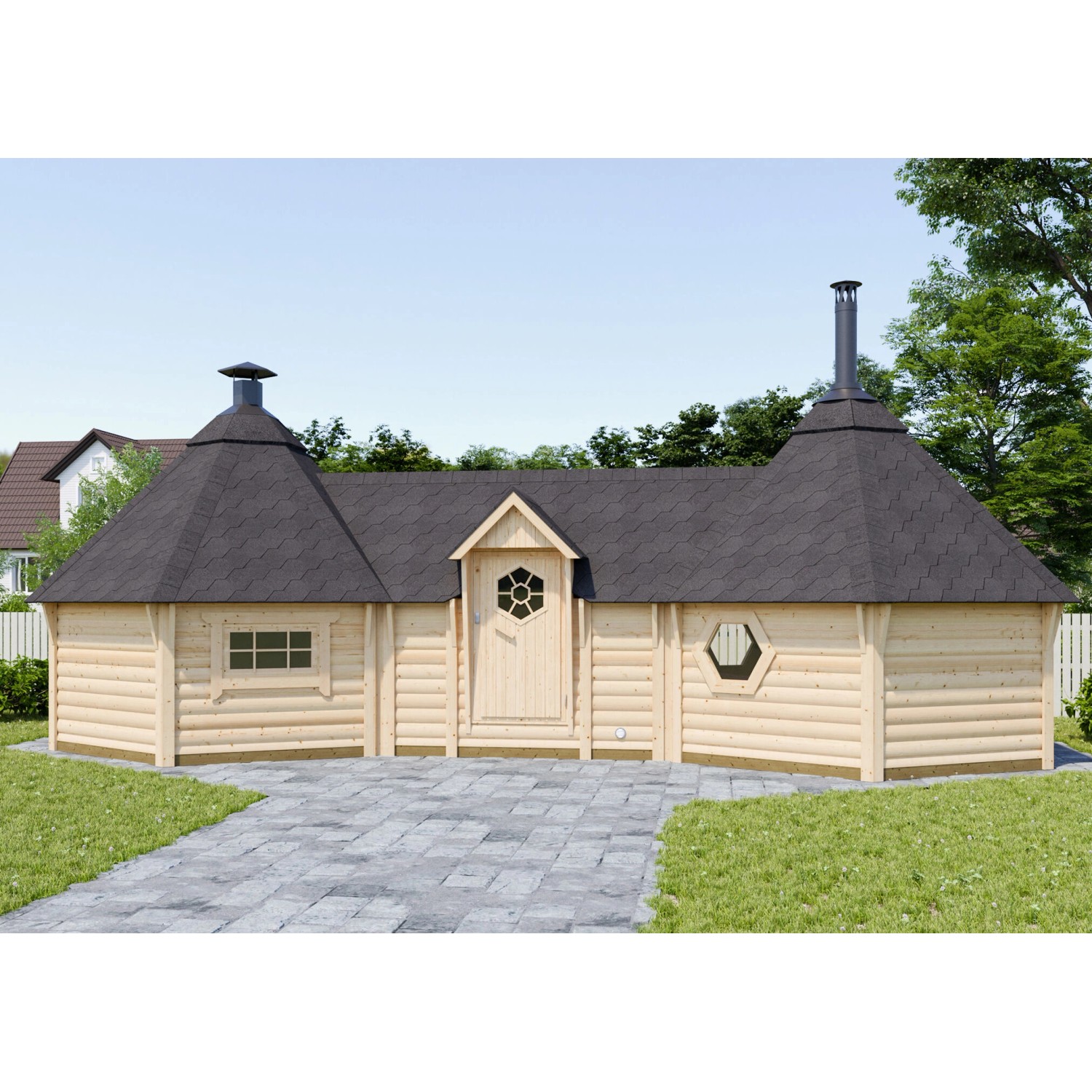 Fjordholz Grillkota + Saunakota Modell Tobi 22 m² günstig online kaufen