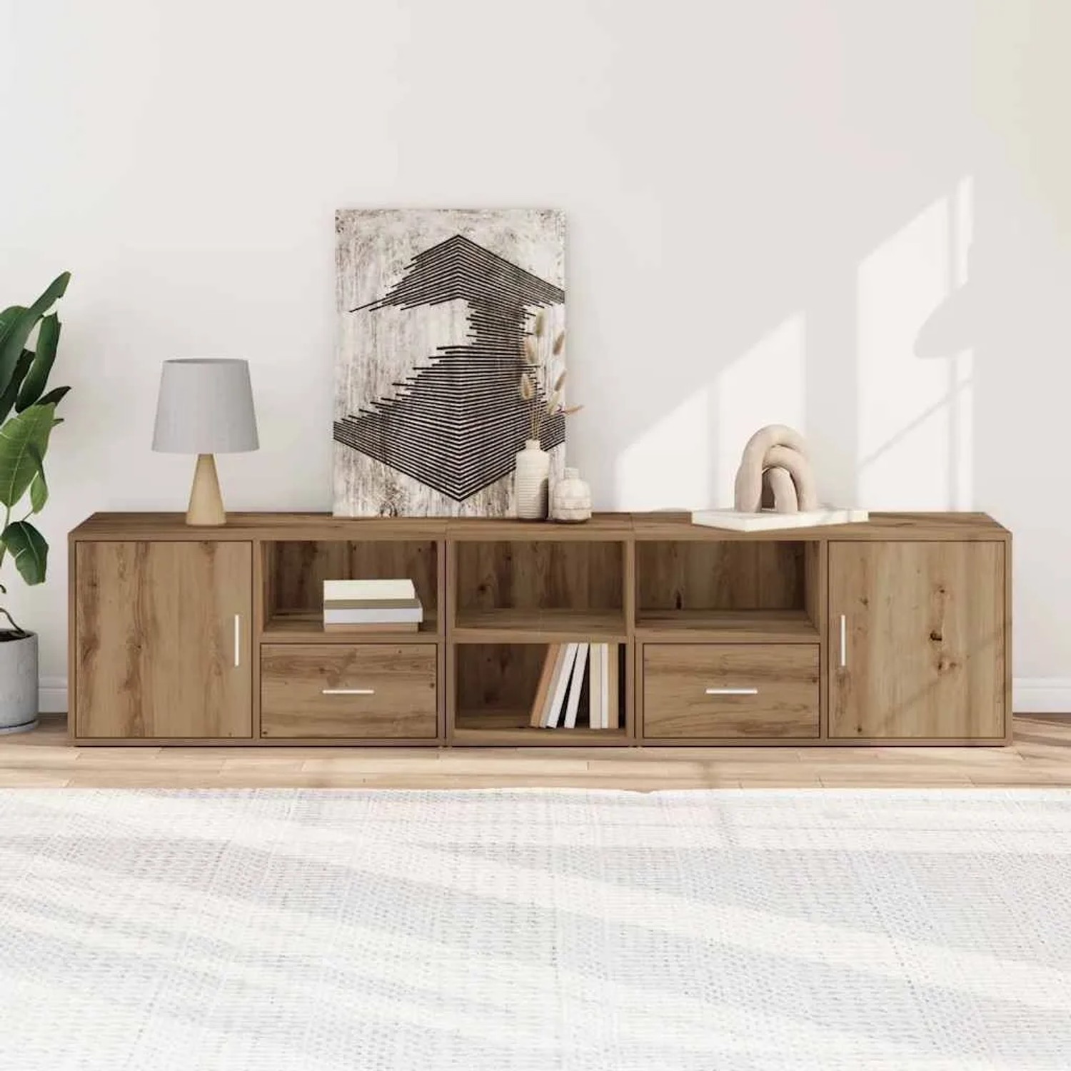 vidaXL Eckregal Artisan-Eiche 200x40x45 cm Holzwerkstoff 3307836_3