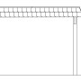 Technische Zeichnung: Skan Holz Carport Wendland, Eiche hell, Maße 362x628 cm, Höhe 243 cm.