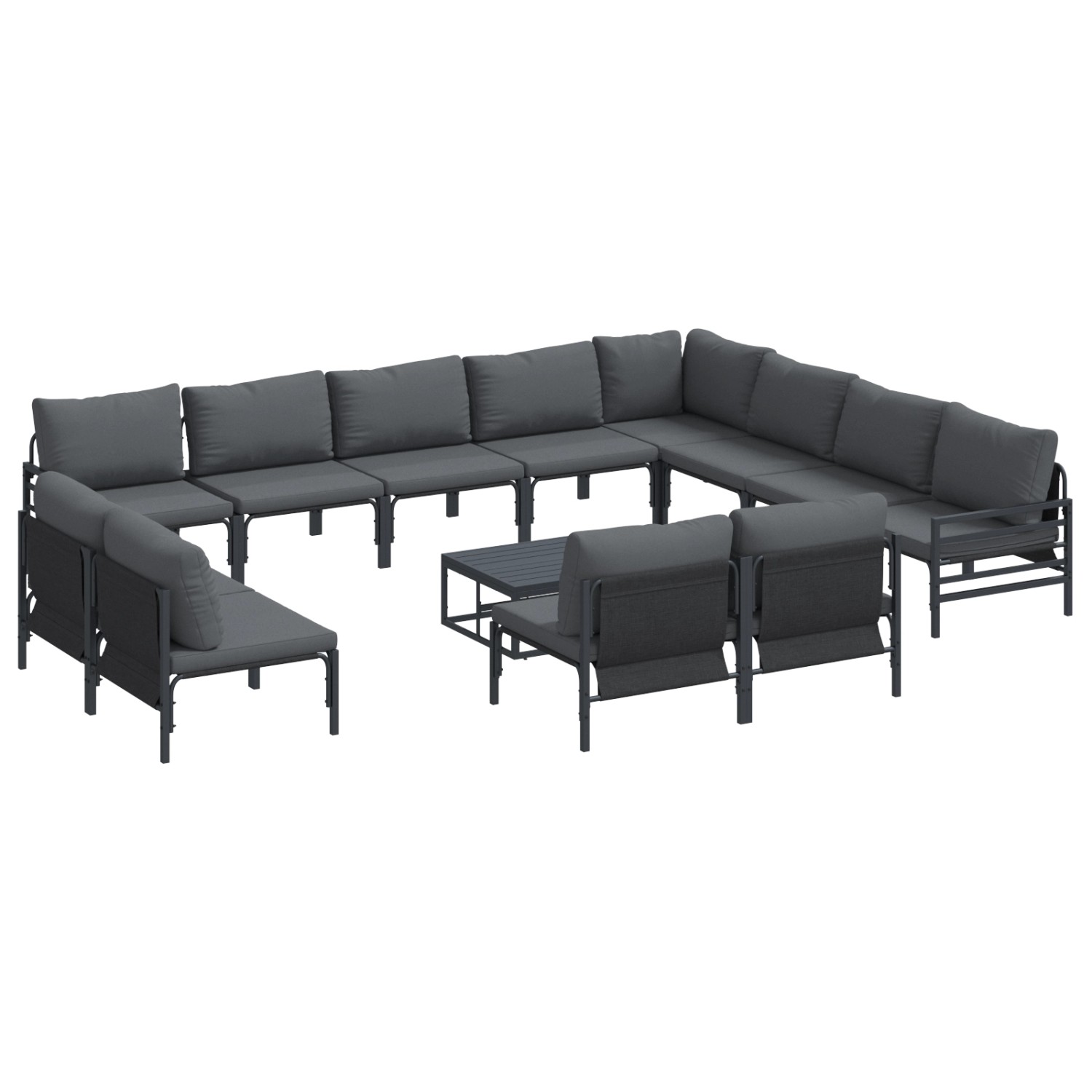 vidaXL Garten-Sofa-Set 13-Tlg Anthrazit Stahl 3379031 günstig online kaufen