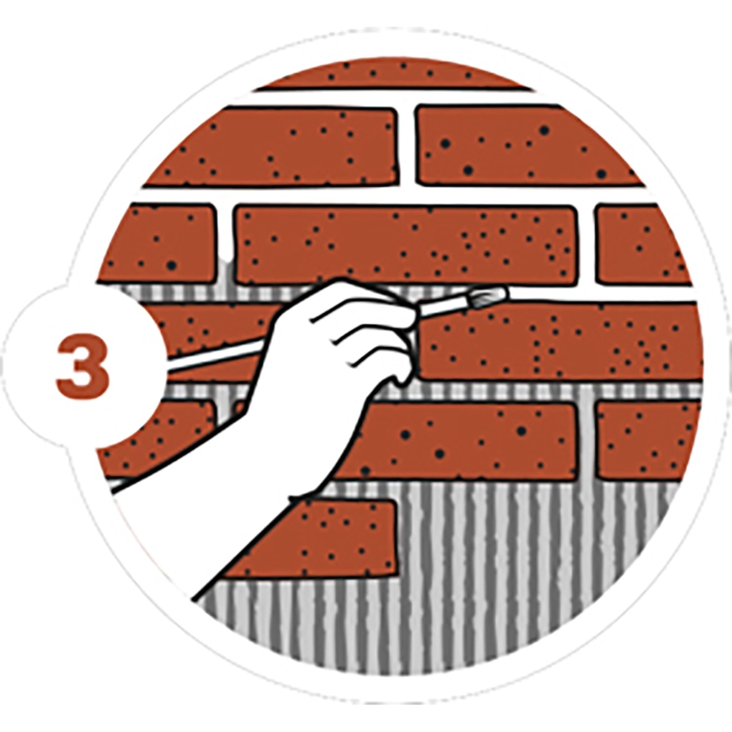 Anbringen von Elabrick Verblender Madagaskar (schwarz) mit Pinsel. Schritt 3 der Anleitung.