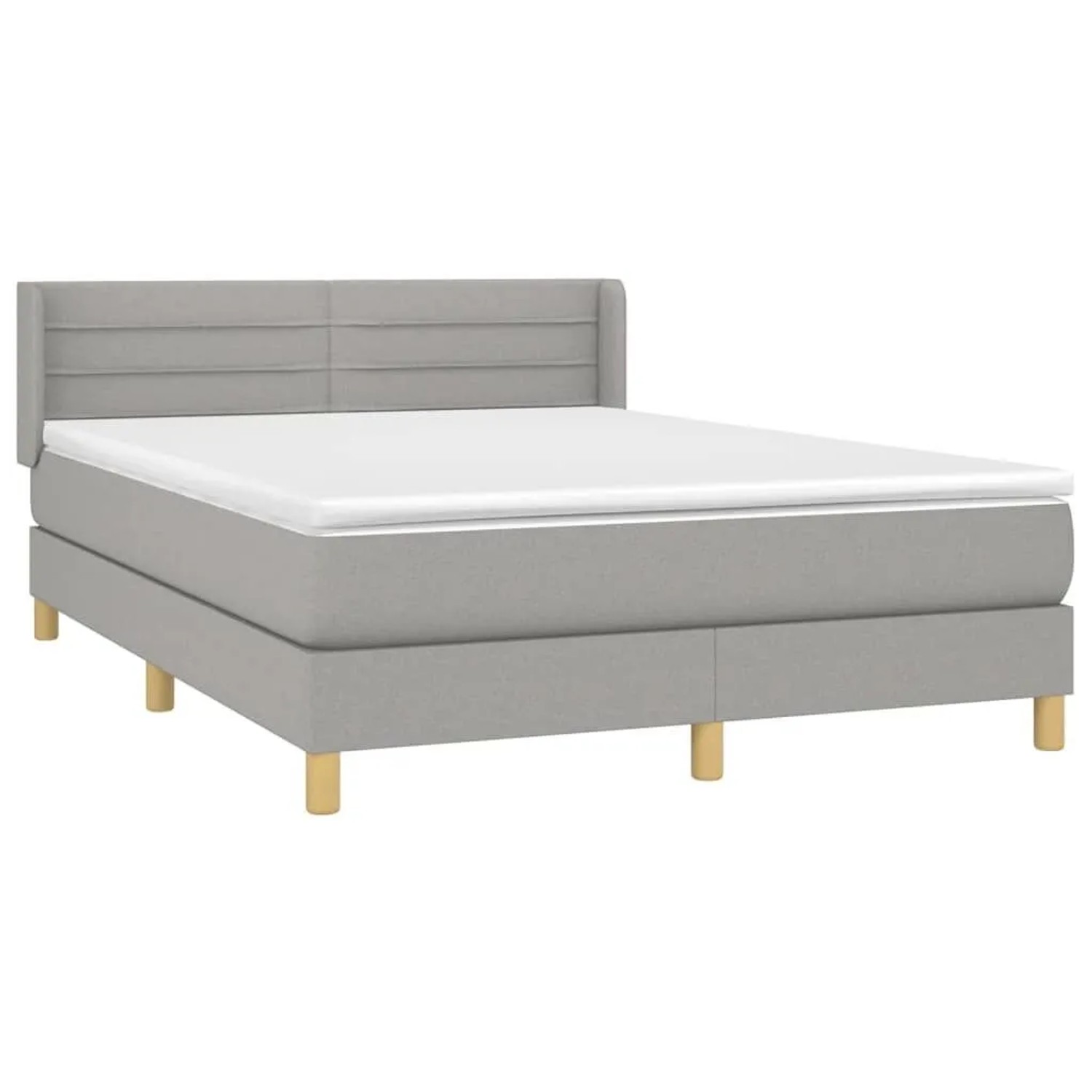 vidaXL Boxspringbett mit Matratze Hellgrau 140x200 cm Stoff 3130353 günstig online kaufen