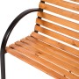Detailansicht: Garden Pleasure Parkbank Bellevue aus Holz und Stahl, naturbelassen/schwarz.