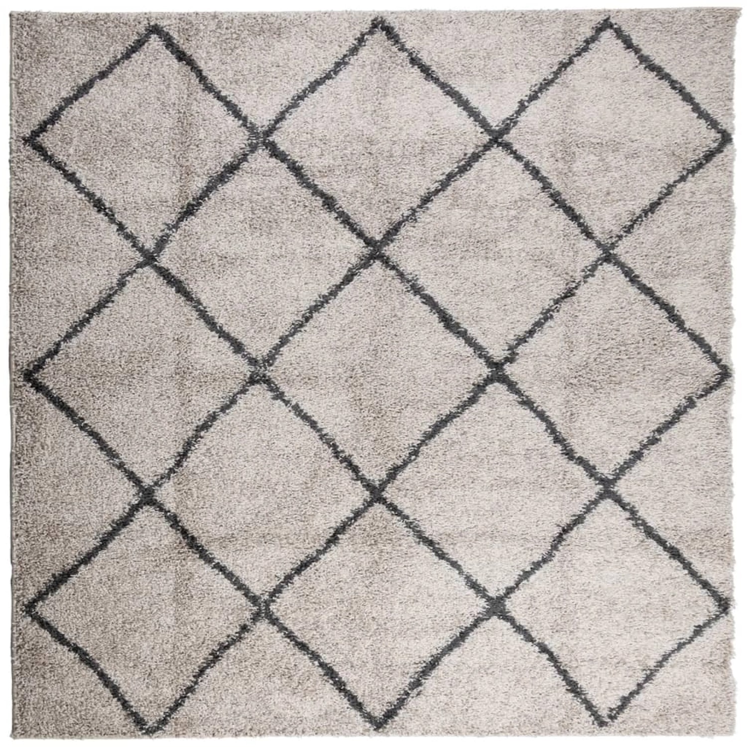 vidaXL Shaggyteppich Hochflor Modern Beige Anthrazit 120x120 Cm 1944900 günstig online kaufen