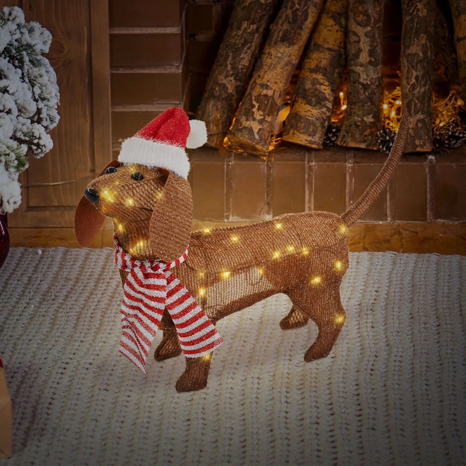 ECD Germany LED Dackel Weihnachtsdekoration Innen 60x43 cm 40 LED Warmweiß kaufen bei OBI