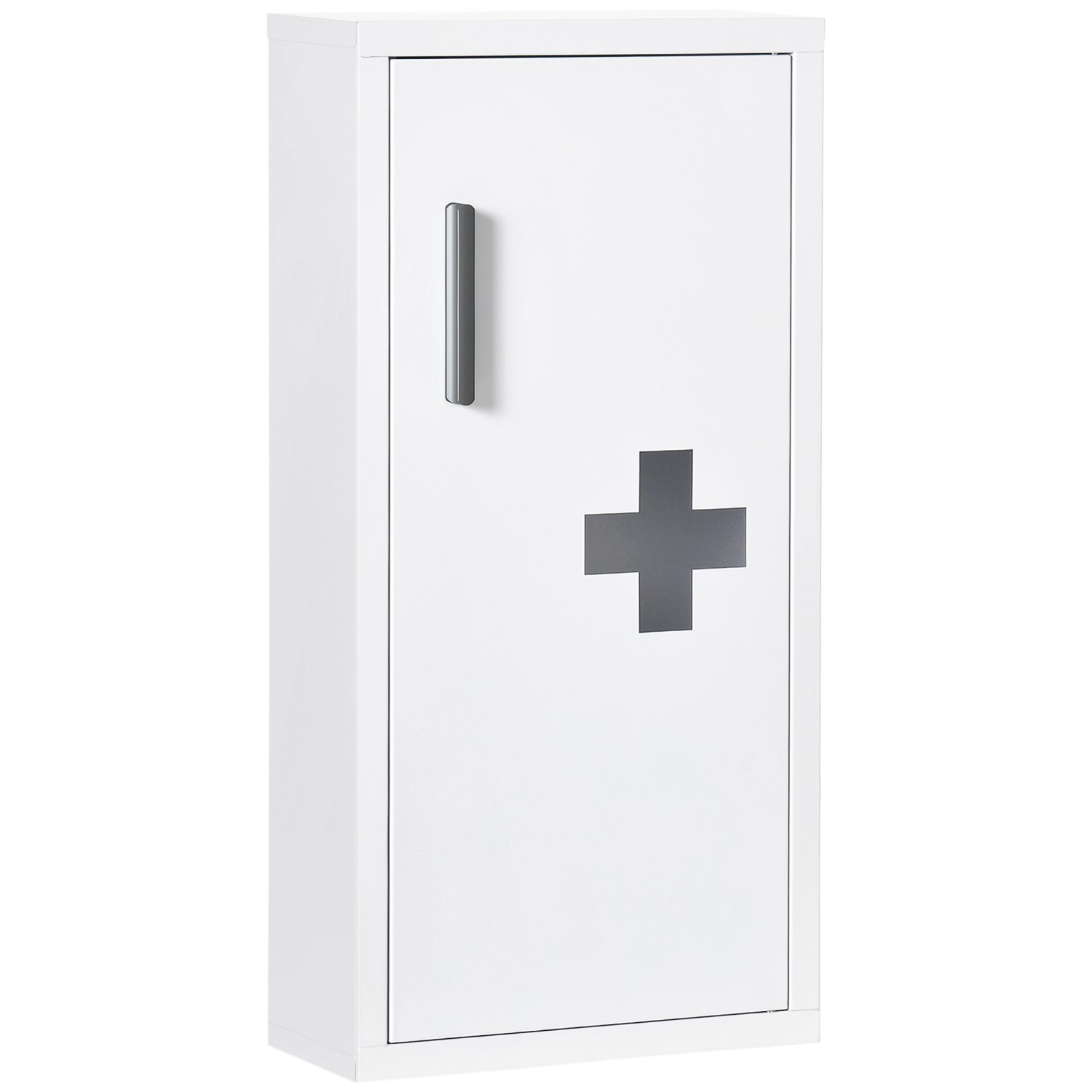 Thumbnail - Kleankin Medizinschrank mit 3 Innenfächern Magnetverschluss Weiß 30 x 12 x 60 cm