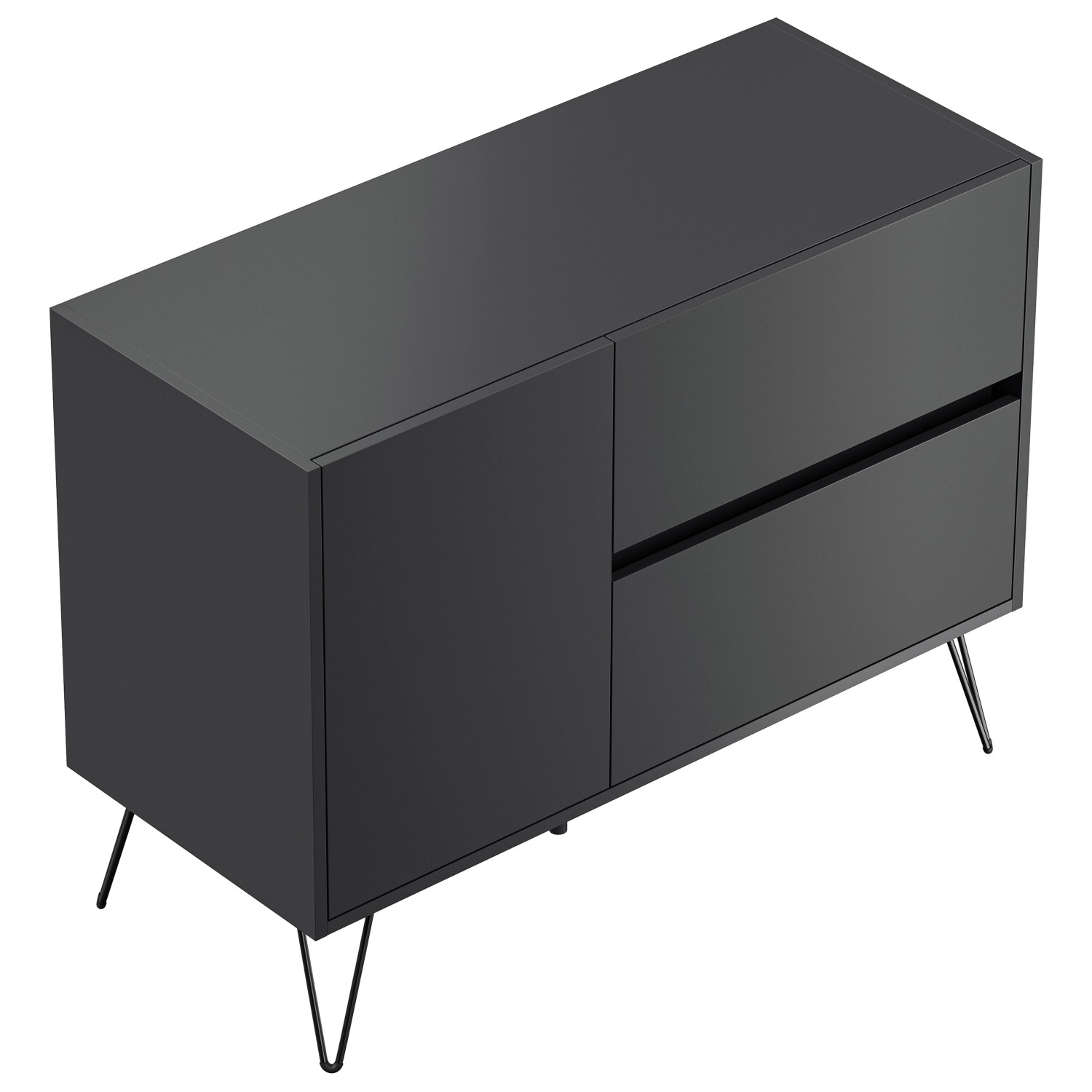 Posseik Sideboard Industrial S 2 Schubladen 1 Tür 100 cm Grafit günstig online kaufen