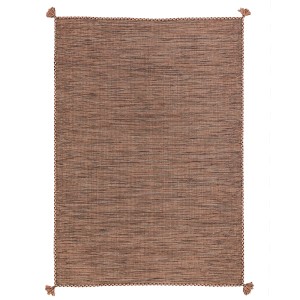Beiger Kelim Teppich „Pergamon Natur Prico“ (200x300 cm) mit Fransen, geeignet für Fußbodenheizung.