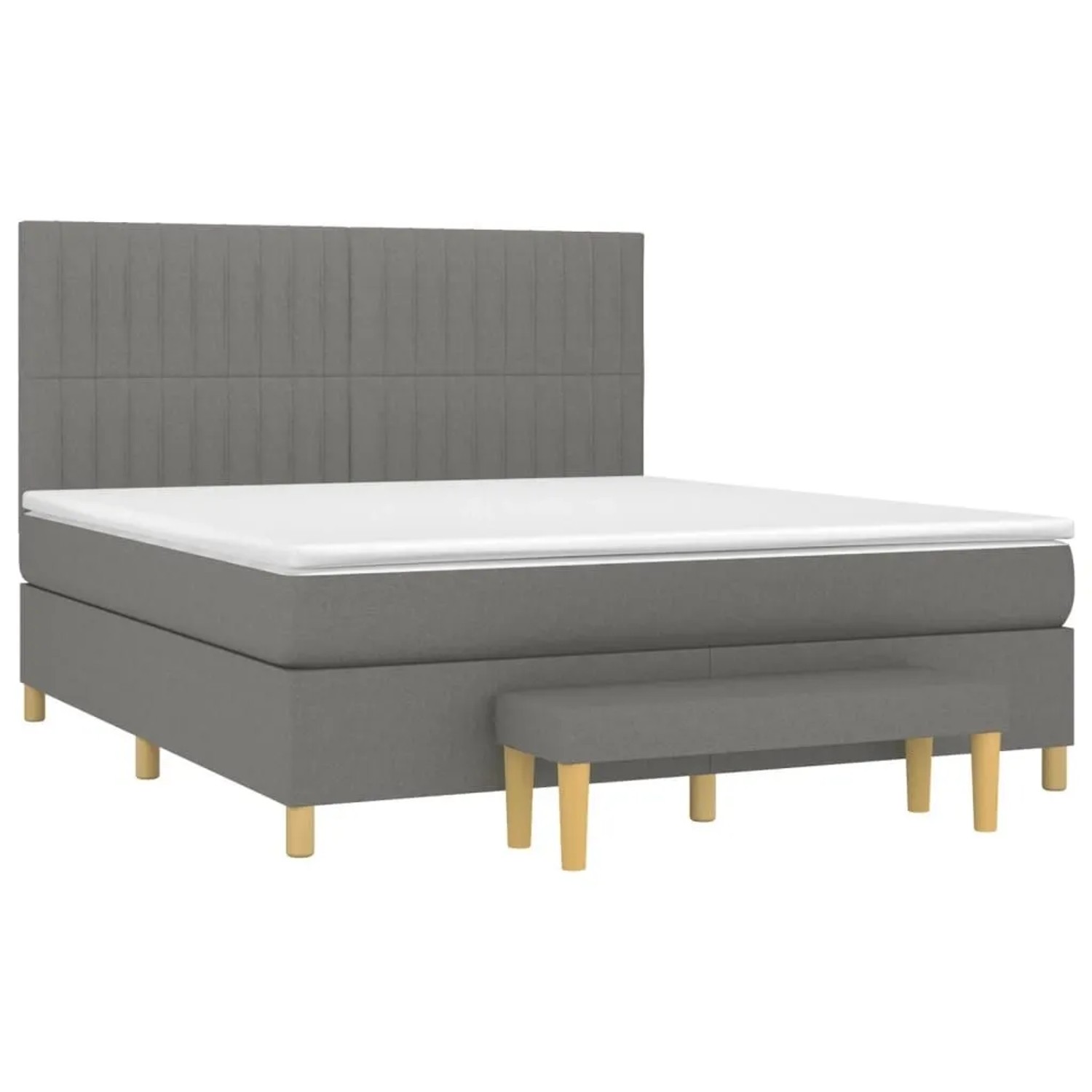 vidaXL Boxspringbett mit Matratze Dunkelgrau 180x200 cm Stoff 3137334 günstig online kaufen