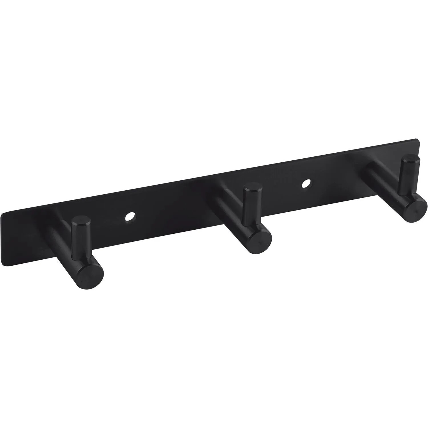 Alles im Griff Garderobenleiste Linosa mit 3 Kleiderhaken Breite 195 mm Stahl Schwarz Matt