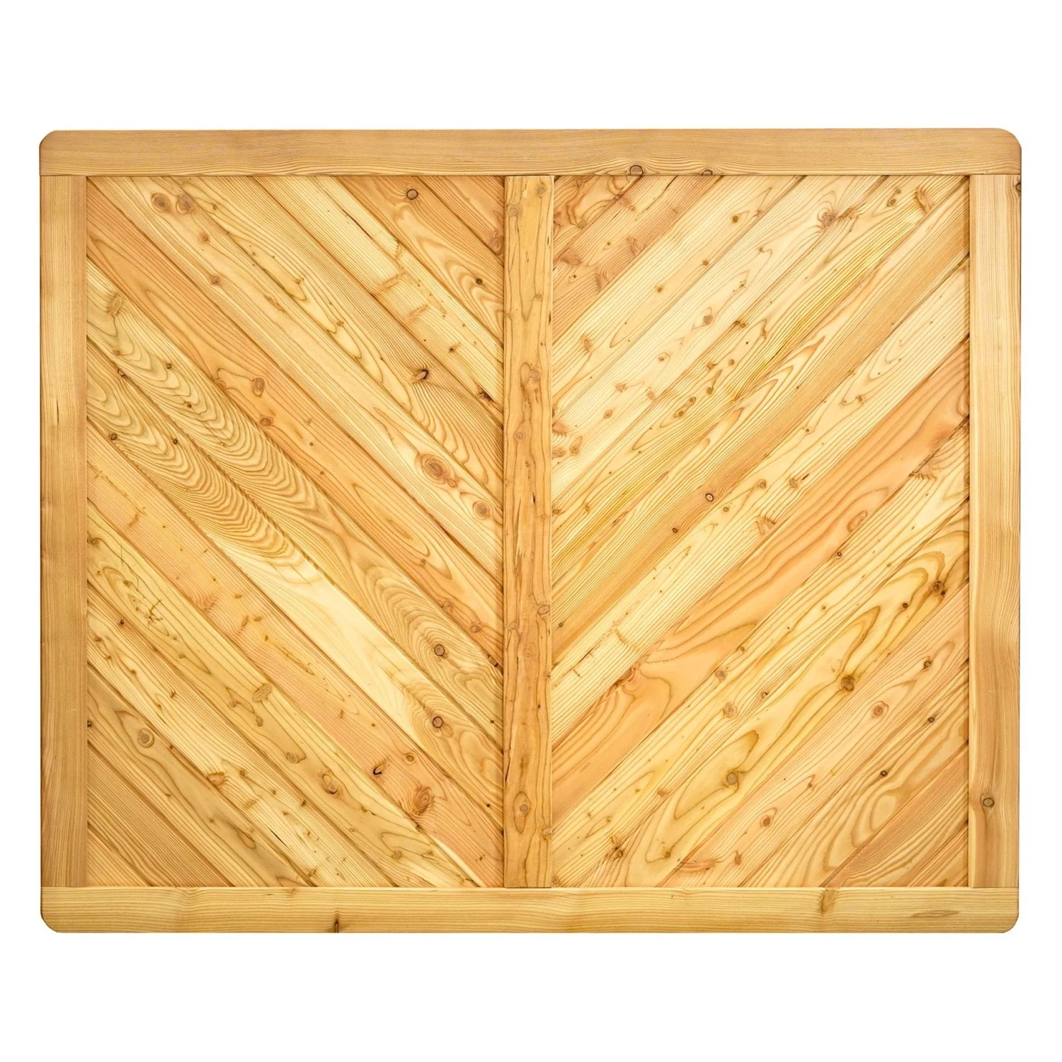 GartenLand Massivzaun NIZZA Gerade 180x150 cm Holzzaun Lärche PEFC Massiver Rahmen 44x88 mm Sehr Stabil