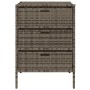 Grauer VidaXL Gartenschrank aus Poly Rattan mit 3 Schubladen, 55x59x80 cm.