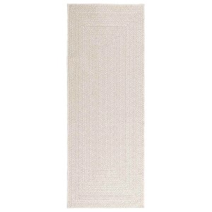 Cremefarbener Outdoor-Teppich (80x200 cm) in Jute-Optik von vidaXL.