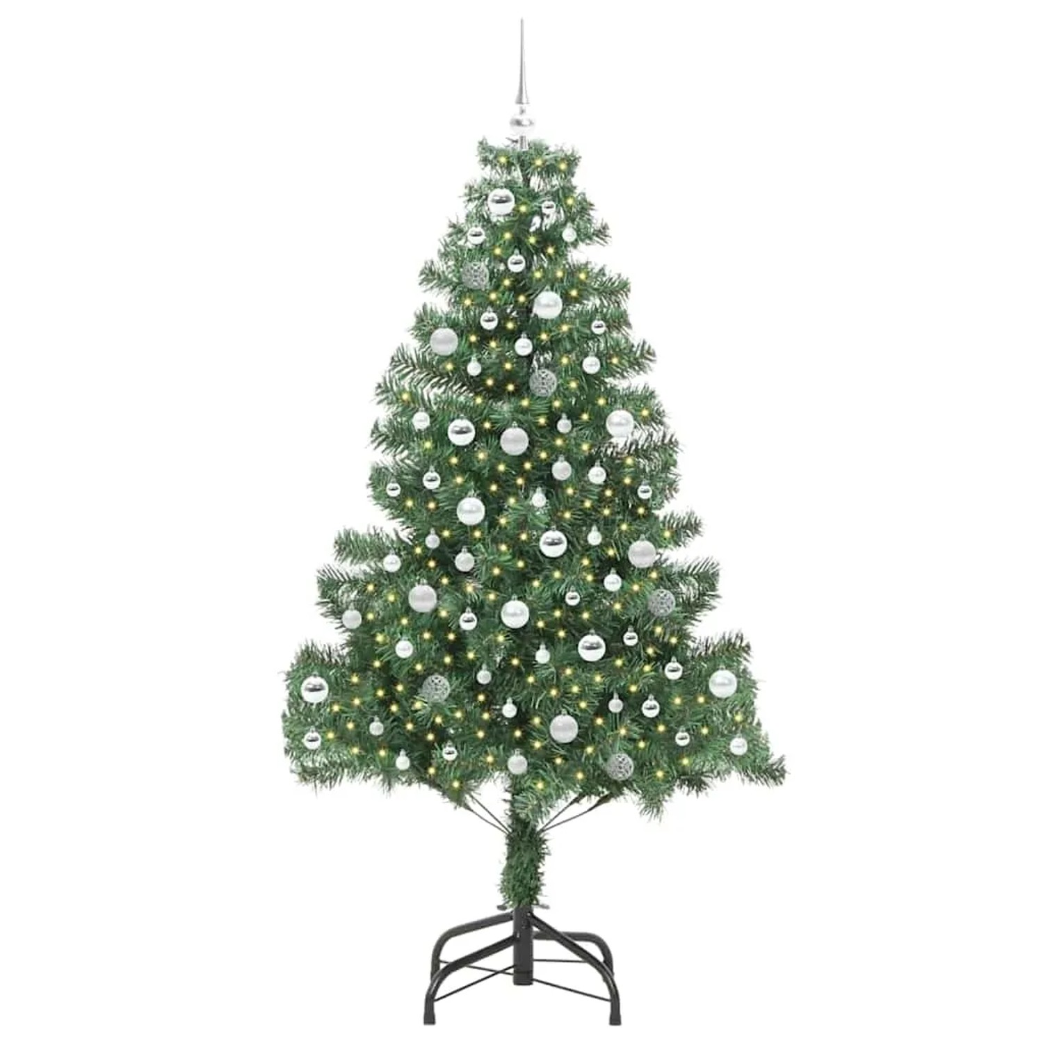 vidaXL Weihnachtsbaum mit 300 LEDs mit Ständer Grün 210 cm PVC 3396394