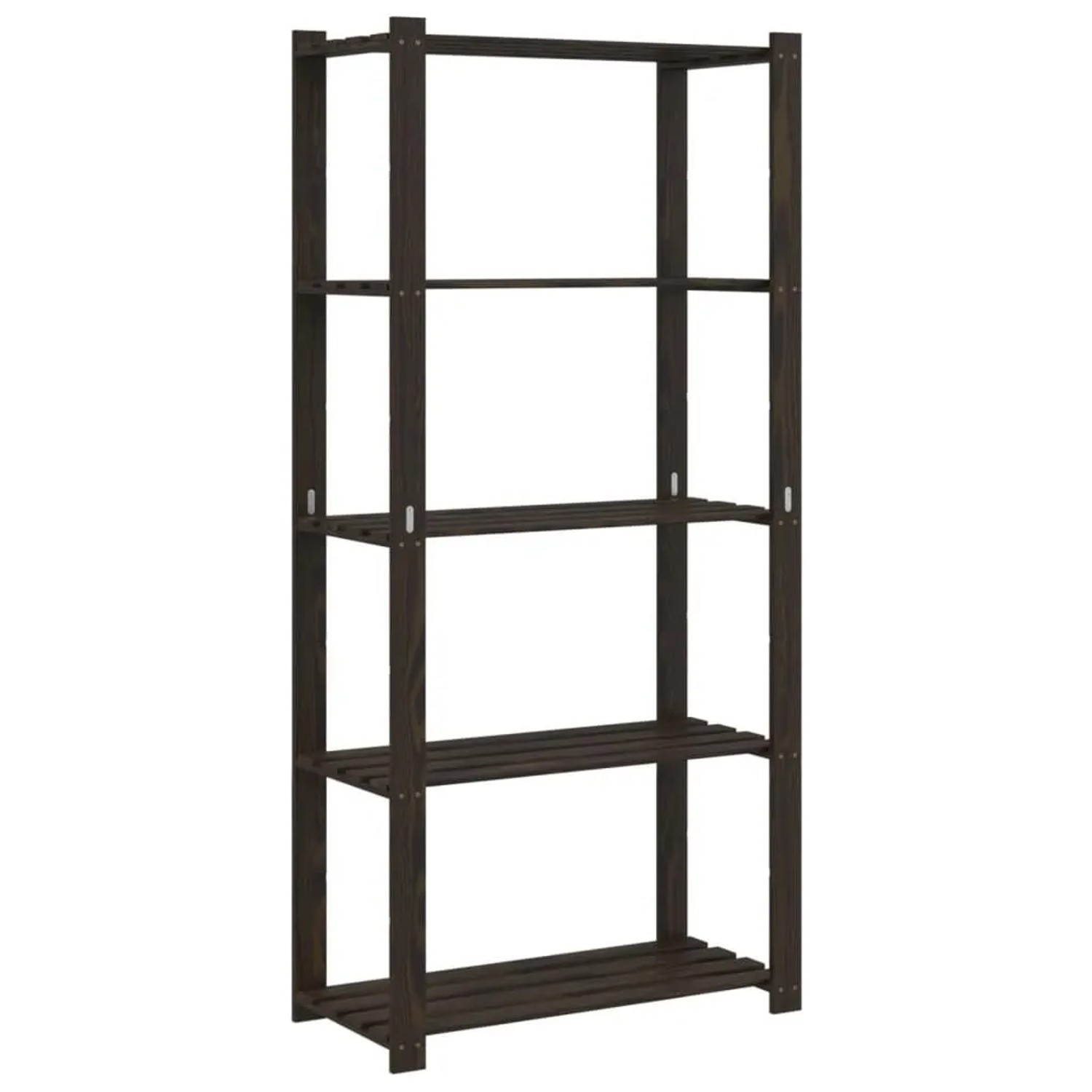 vidaXL Lagerregal mit 5 Böden Schwarz 80x38x170 cm Massivholz Kiefer 373407