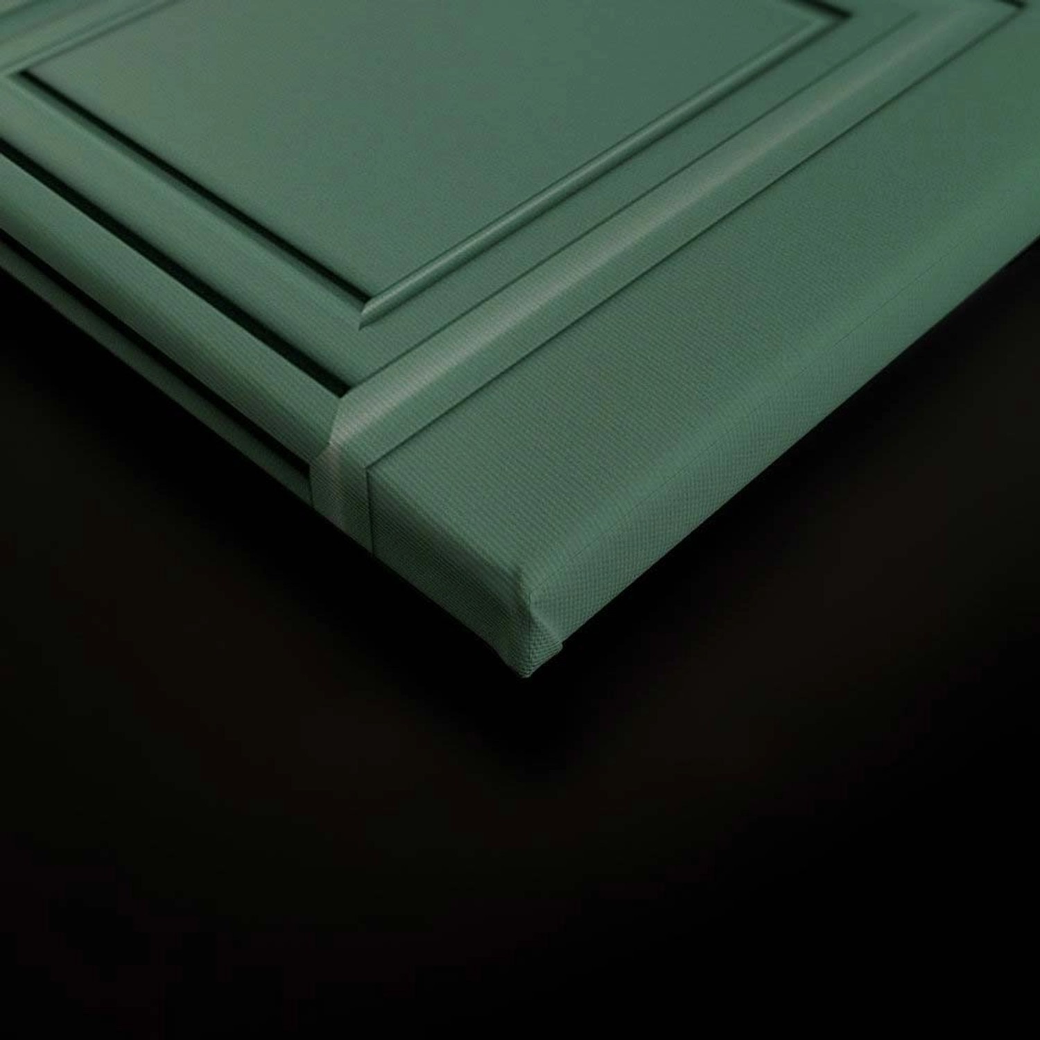Bricoflor Grünes Wandbild Mit Wandvertäfelung In Kassetten Optik 3D Leinwandbild Dunkelgrün In 120 X 80 Cm Ideal Für Schlafzimmer_2