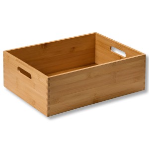 Kesper Aufbewahrungsbox aus Bambus, mittelgroß (38,5x28,5x13cm) mit Griffen.