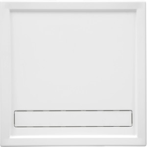 Rechteckige, extraflache, weiße Ottofond Duschwanne Fashion-Board, 120x80 cm mit Rinnenablauf.
