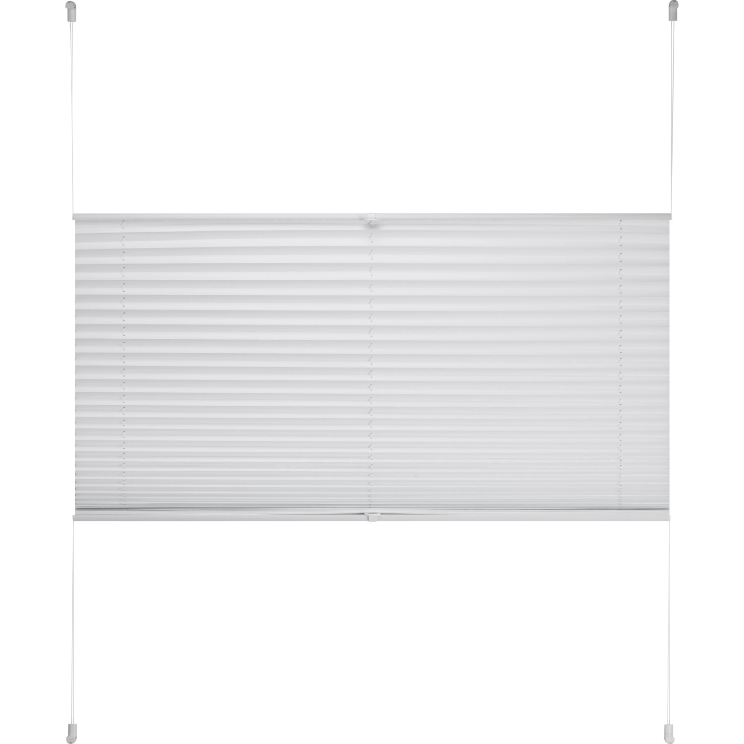 Weißes Thermo-Spannplissee Toledo, 90x130 cm, für Fenster, mit Easyfix-System.