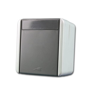 TEM Fontana Schuko Steckdose Grau 250V16A AP IP44