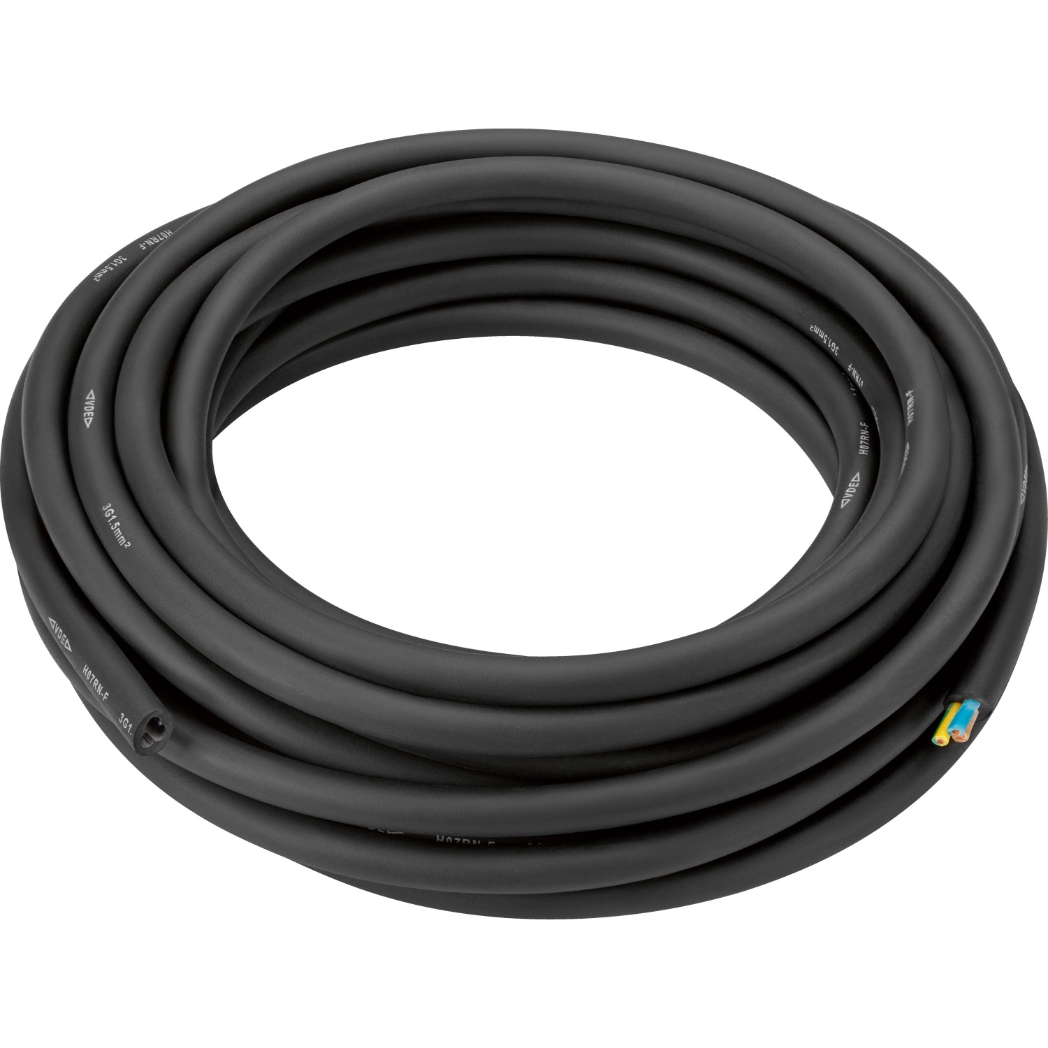 Erdkabel 3 x 1,5 mm² (H07RN-F3G1.5mm²) Schwarz 10 m günstig online kaufen