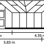 Skizze Juliana Gewächshaus Orangerie 21, Maße: 267x296x583 cm, ideal für Pflanzenaufzucht.