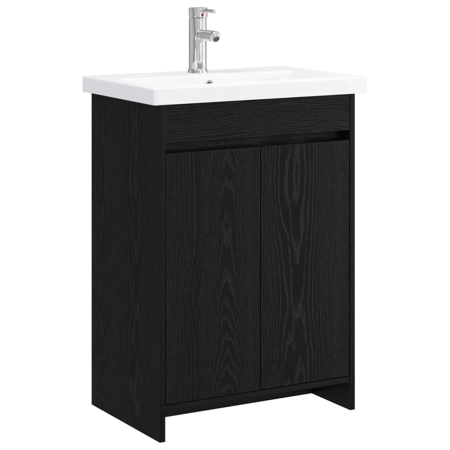 vidaXL Badezimmermöbel-Set Schwarze Eiche 61 x 40 x 84,5 cm 3404275