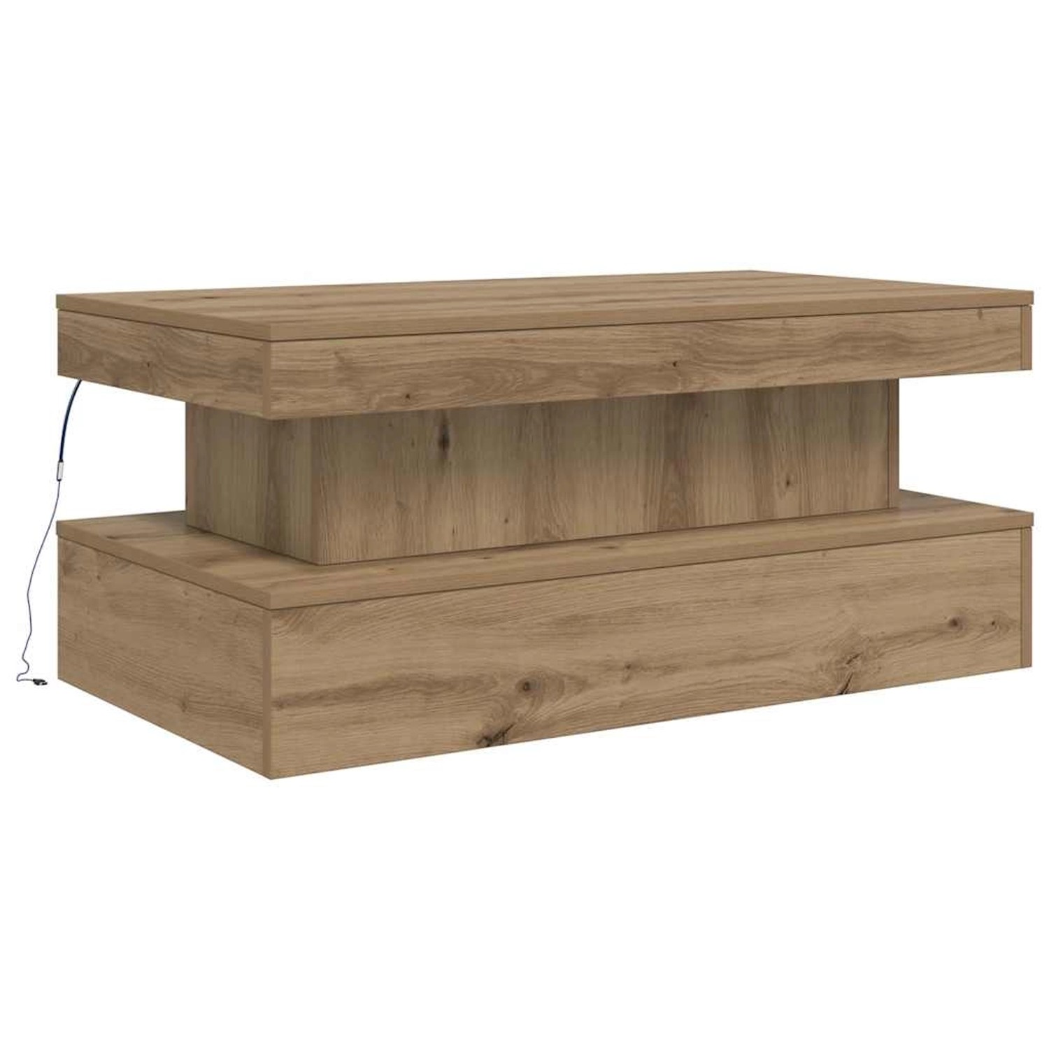 vidaXL Couchtisch mit LED-Leuchten Artisan-Eiche 90x50x40 cm 857715 günstig online kaufen