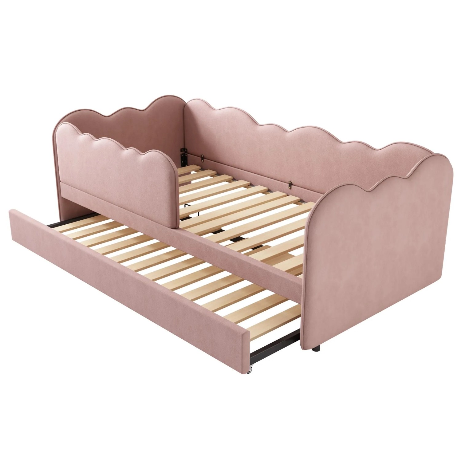 Merax Daybett 90x190cm Ausziehbett Rosa Samt
