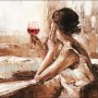 Pro Art Leinwandbild: Frau mit Weinglas, 120x90 cm. Dekorative Wandkunst für Ihr Zuhause.