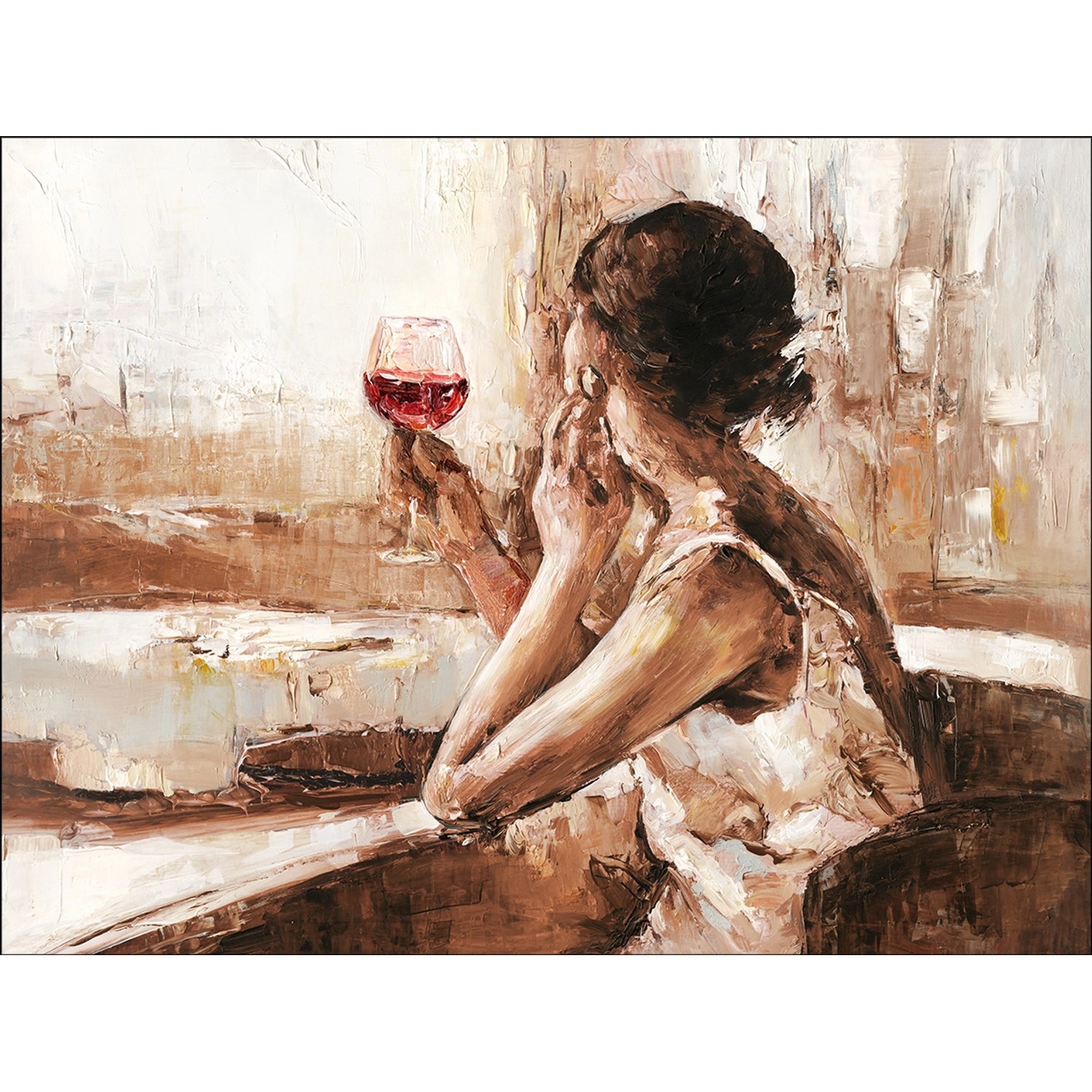 Pro Art Bild Canvas-Art Girl With Wine Glass 120 cm x 90 cm günstig online kaufen