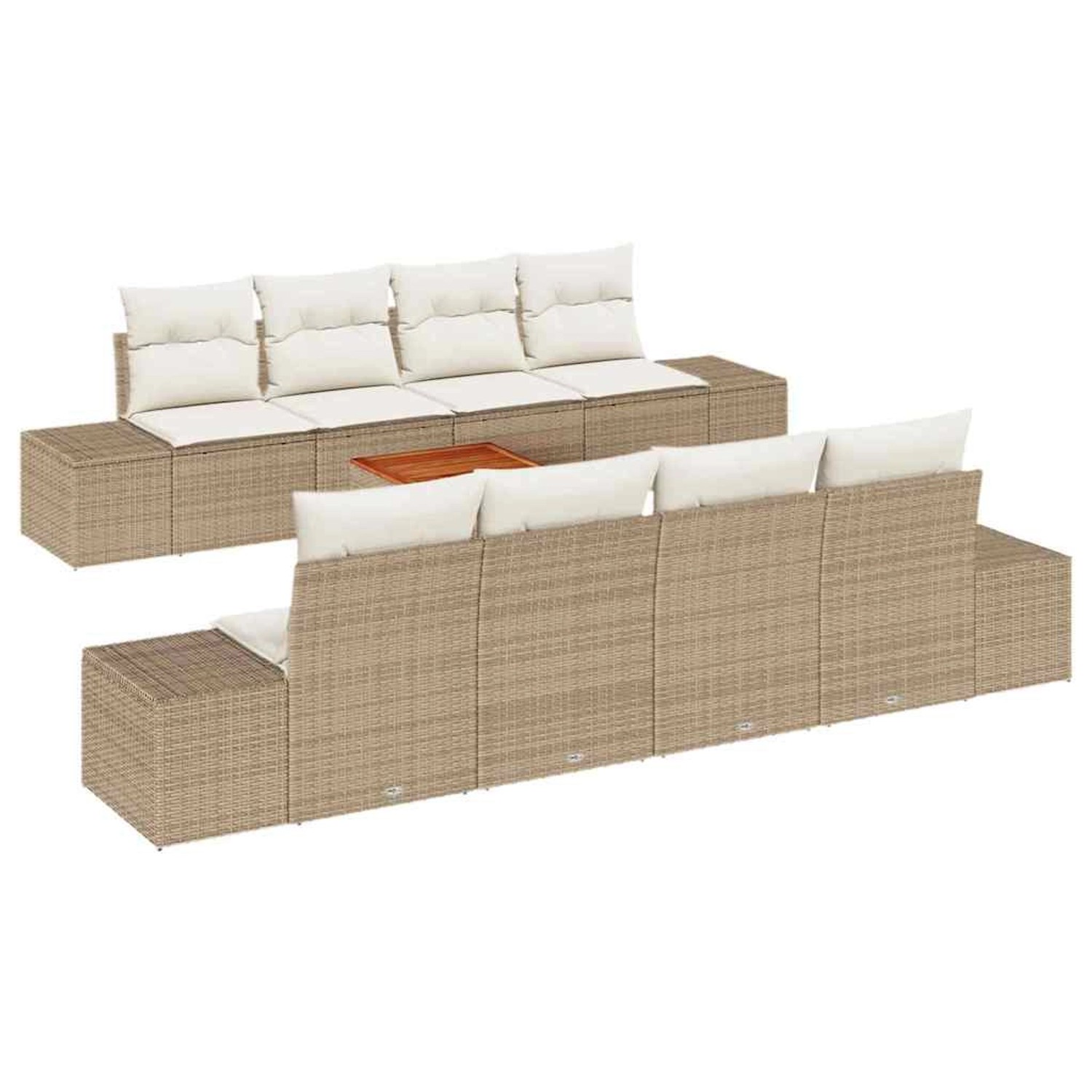 vidaXL Garten-Sofa-Set 7-Tlg Beige Weiß 3356601 günstig online kaufen