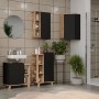Vicco Eckhängeschrank Karen in Anthrazit, 50x75 cm, mit Tür und offenen Fächern. Badregal für mehr Stauraum.