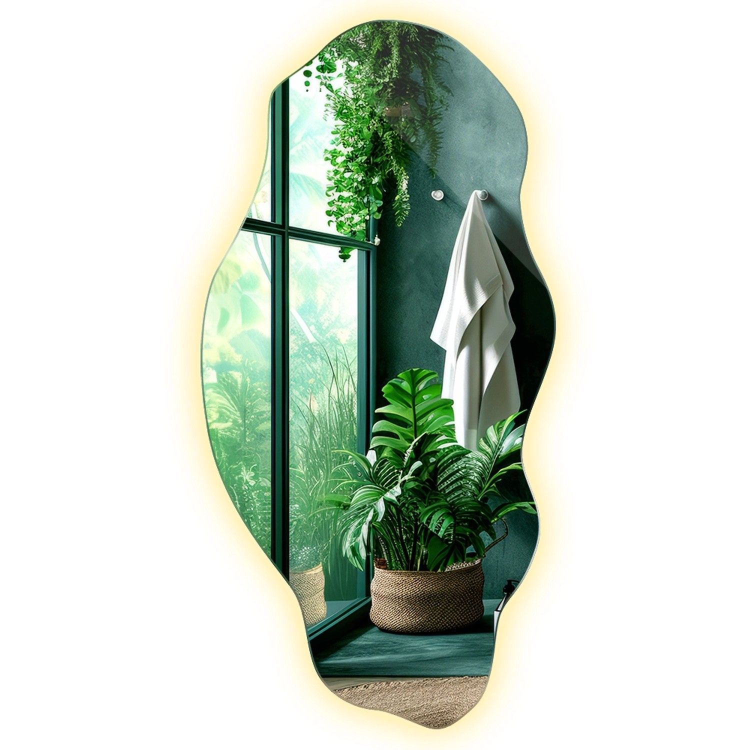 Tulup LED Spiegel LED Organische Spiegel 50x100 cm Asymmetrischer Spiegel B günstig online kaufen