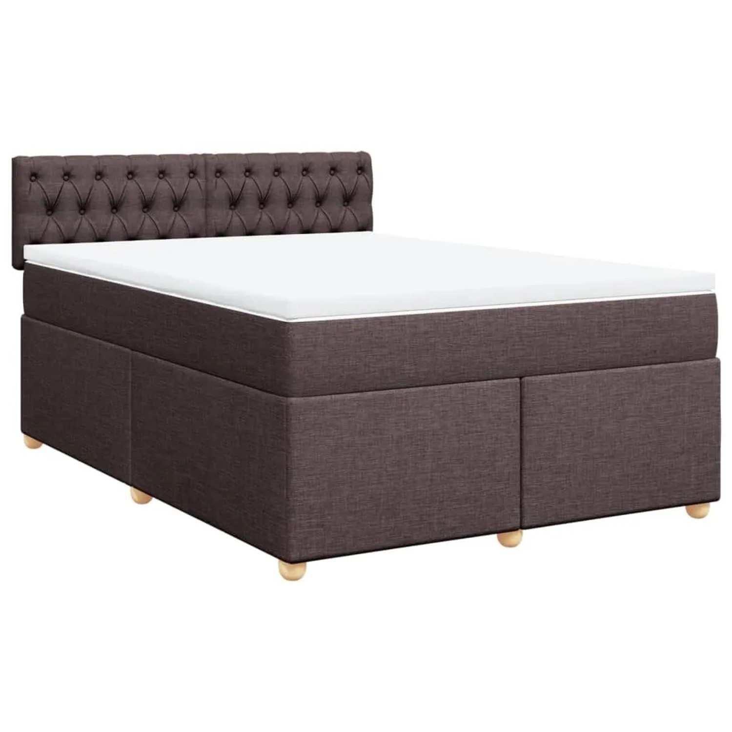 vidaXL Boxspringbett mit Matratze Dunkelbraun 140x200 cm Stoff 3286713 günstig online kaufen