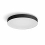 Schwarze Philips Hue Enrave XL Deckenleuchte mit Dimmer und weißem Licht.