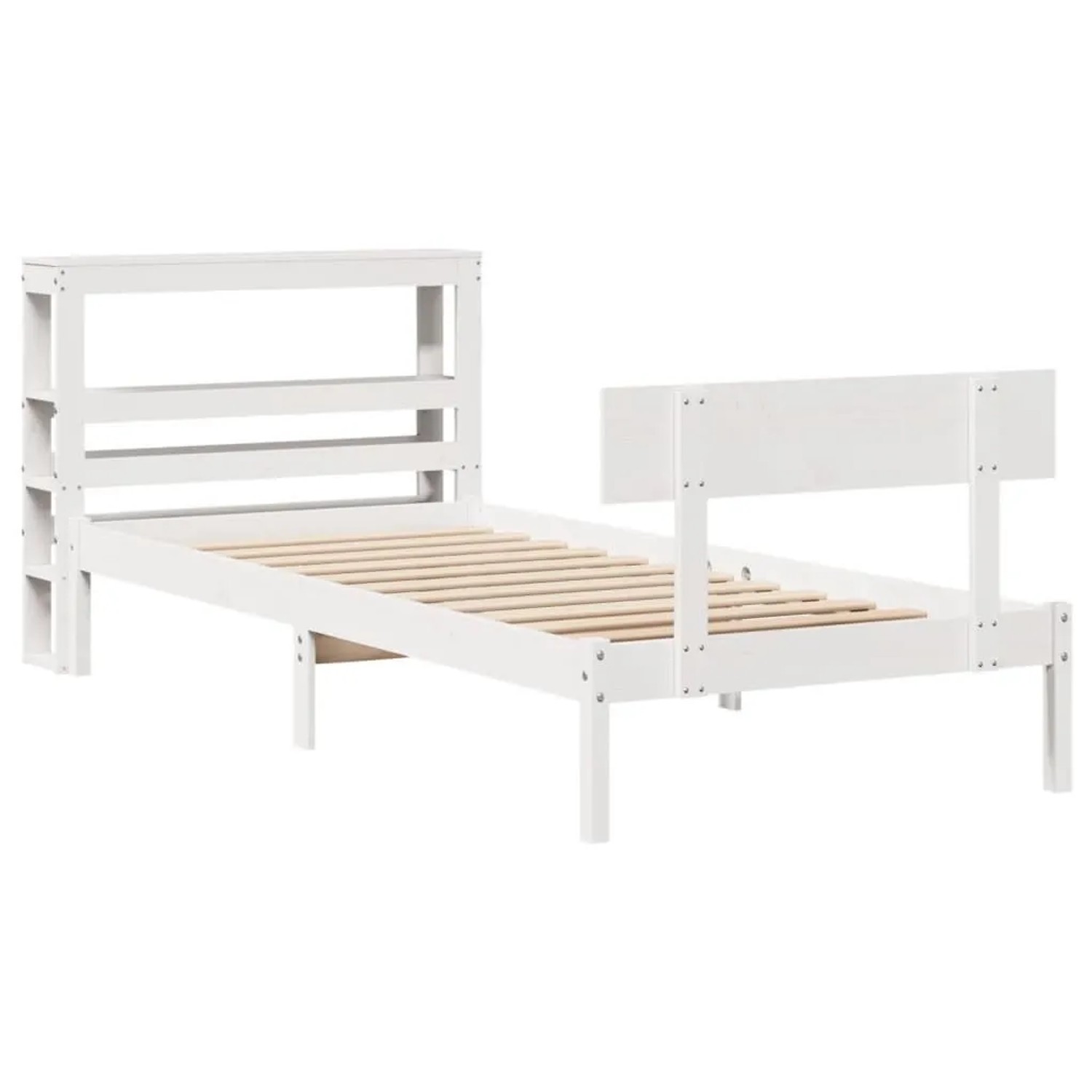 vidaXL Massivholzbett ohne Matratze Weiß 90x190 cm Kiefernholz 3305787 günstig online kaufen