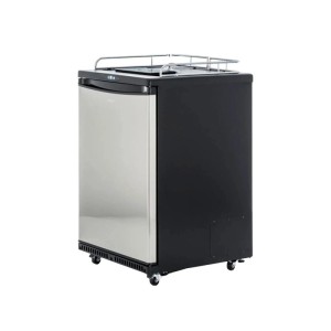 Ich-Zapfe Bierzapfanlage BK160, schwarzer Fassbierkühlschrank für bis zu 50L Fässer.