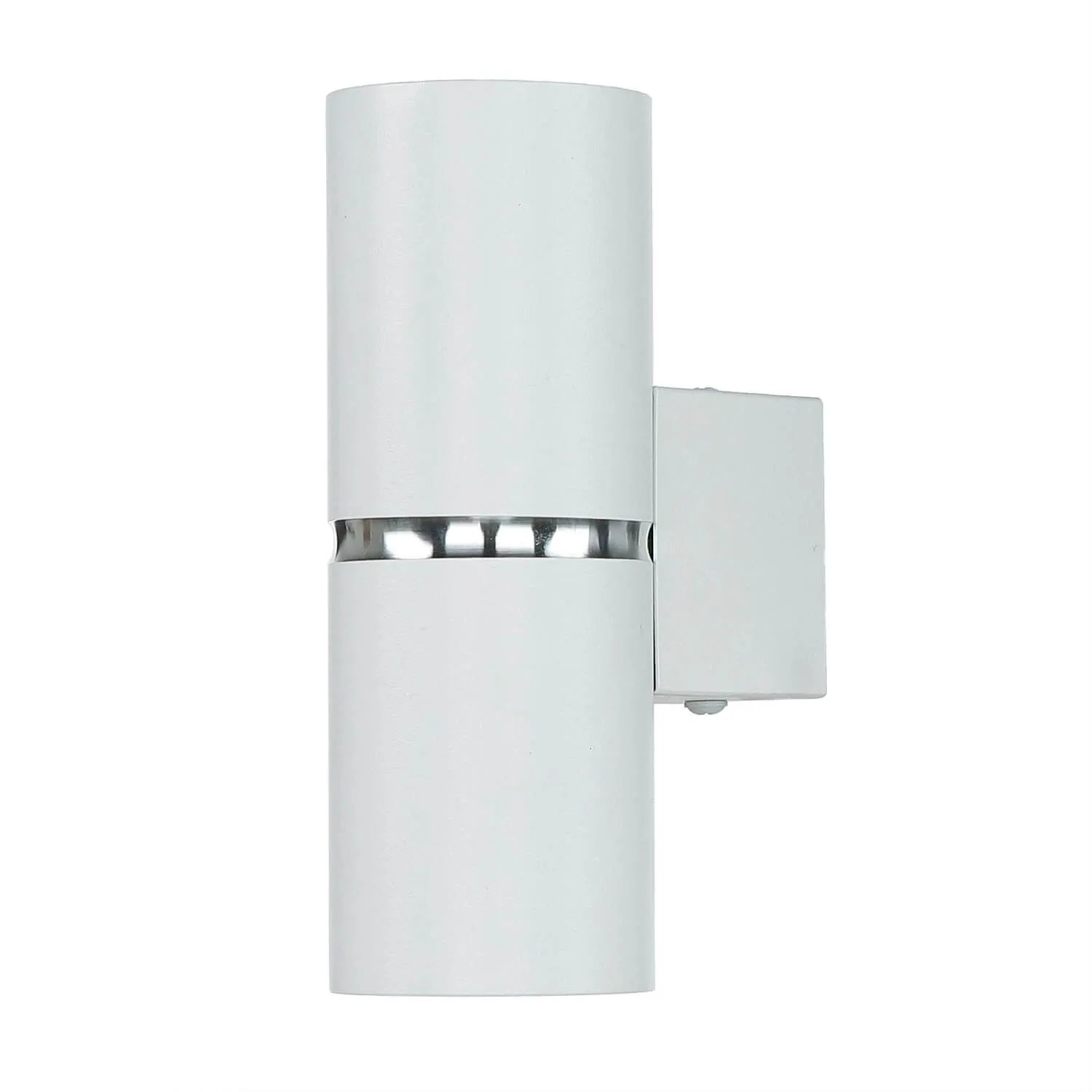 Licht-Erlebnisse Wandlampe Metall Up Down 15 cm Hoch Weiß Chrom GU10 2-Flammig