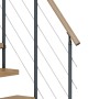 Detailansicht der Dolle Mittelholmtreppe Dublin: Eiche-Stufen, anthrazitfarbener Holm und Edelstahlgeländer.