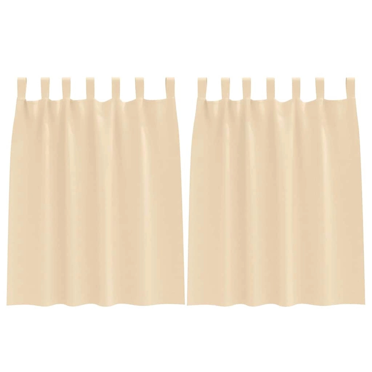 vidaXL Verdunkelungs-Vorhänge mit Ringen Creme Polyester 4107593 günstig online kaufen